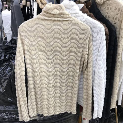 Blouse Women Womens Turtleneck Long-Sleeved Lace Shirt Autumn Winter Sexy Top Blusas Mujer De Moda