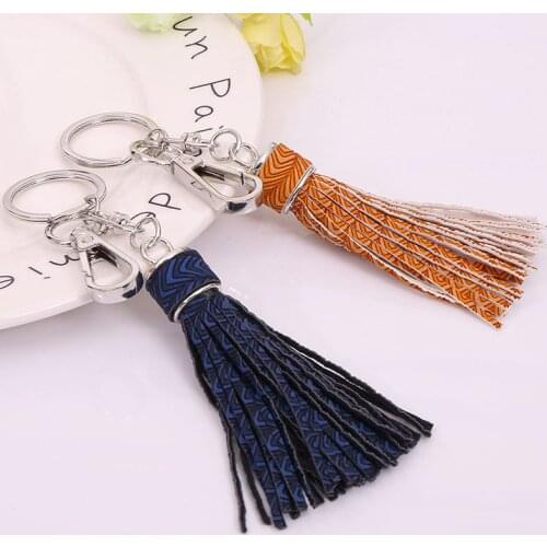 Big sale Leather tassel key chain snake shaped DIY accessories / belt buckle / bag /Key/ Car key Pendant