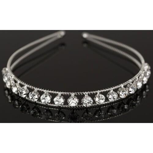 Elegant Fashion Handmade Wedding Birthday Crystal Hair Bands Headband Hair Accessories Ornaments Head Wear Hoop for Women Girls