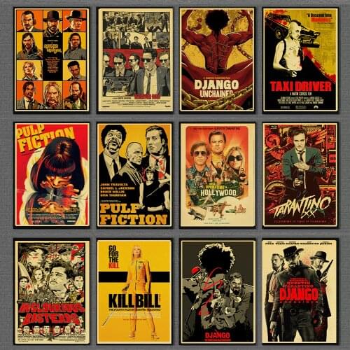 Quentin Tarantino Movie Retro Poster Pulp Fiction/Reservoir Dog/Inglourious Basterds Posters Kraft Paper Wall Home Room Decor