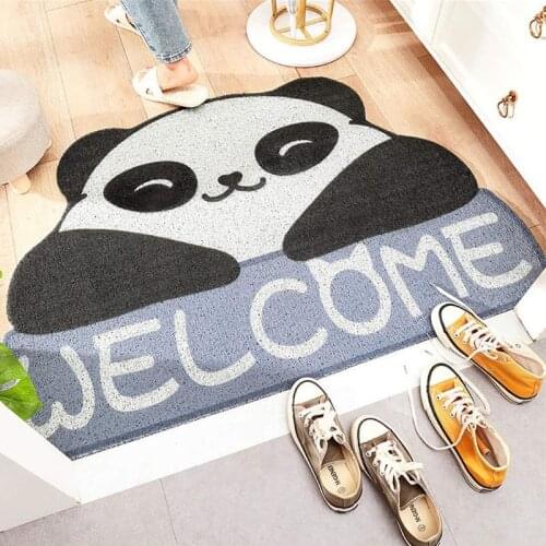 Cartoon Animal Welcome Mats Sand Scraping Door Entrance Hallway Bath Non-Slip Rug Dust Removal Carpet Wire Loop Footpad Doormats