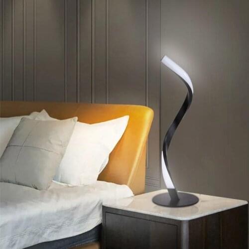 Creative S-shaped Table Lamps Living Room Bedroom Decorative Eye Protection Reading Desktop Lamps Simple Night Light US/EU Plug