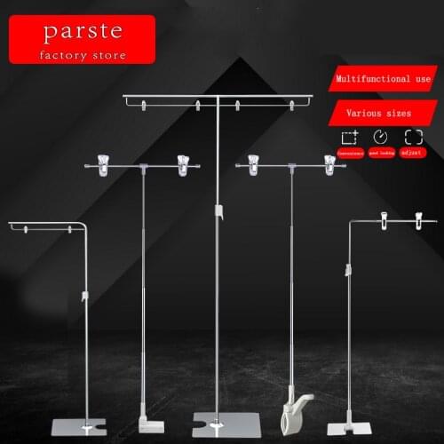 1 Pcs POP sea newspaper bracket T-poster rack advertising clip shelf telescopic table poster stainless steel promotion stall