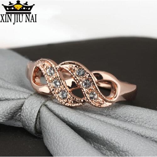 Twist rotation Jewelry Rings For Women Fashion Jewelry Romantic White Gold-Color Bridal Ring Engagement Bijoux Accessories
