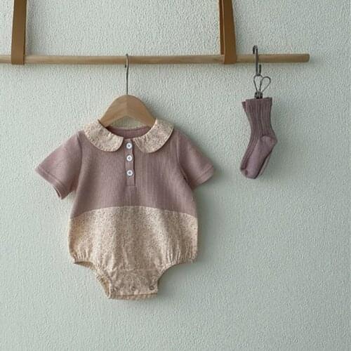 Summer Baby Girls Patchwork Rompers Fashion Kids Casual Princess Clothing Newborn Baby Korean Style Clothes Cute Outfits 0-2Y