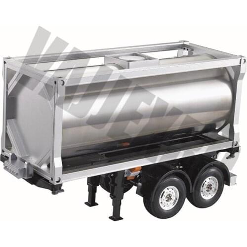 1/14 Scale Simulation 2Axle Metal RC Fuel Tank Trailer for 1/14 Scale Tamiya Remote Control Truck Tractor L479xW202xH300mm