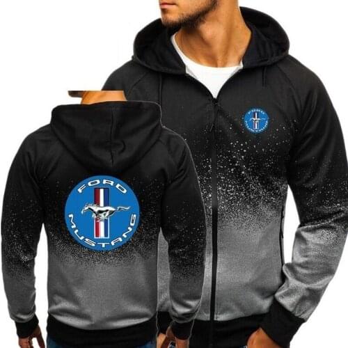 2021 Male Pullover Hoodie Men Hoodies for Ford Mustang Print Jacket Spring Autumn Drawstring Zipper Hooded Sweatshirt Top Coat T