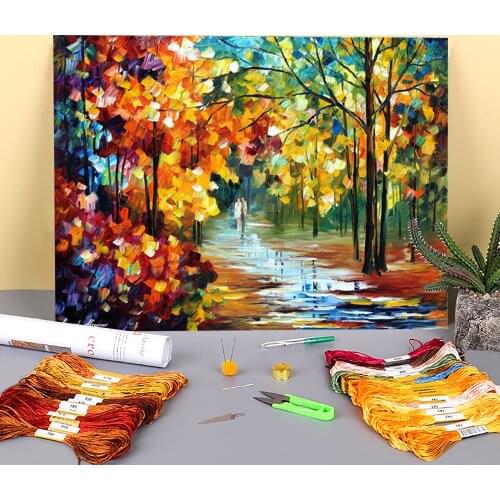 The Spirit Stroll Printed Canvas 11CT Cross-Stitch Complete Kit DIY Embroidery DMC Threads Painting Hobby Sewing Mulina