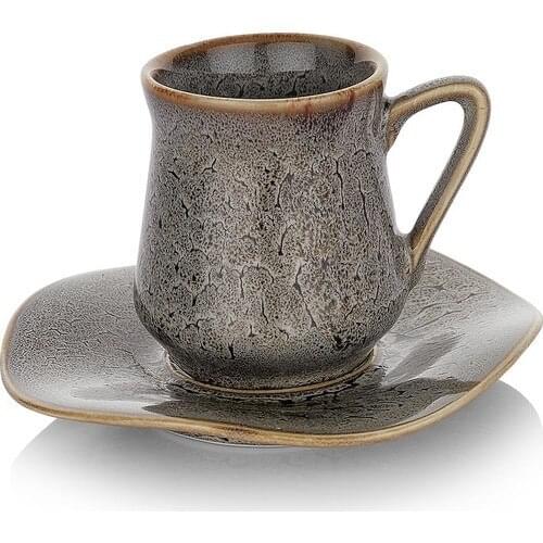 Coffee Cup Set- (6 Persons) 12 piece-Beige Tea Coffee Cups Tea Coffee Sets Tea Coffee For Trophy Turkish Tea Cup Set Glass