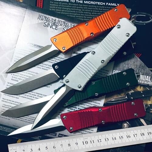 Hifinder Knife Black Aluminum Handle Stone Wash D/E D2 Blade Hunting Survival Tool Outdoor Camping Tactical Defense EDC Knives