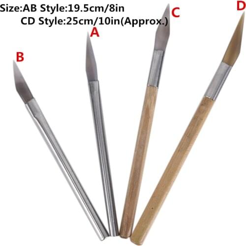 1Pcs Agate Burnisher Polishing Knife Edge With Bamboo Handle Jewelry Making Tools