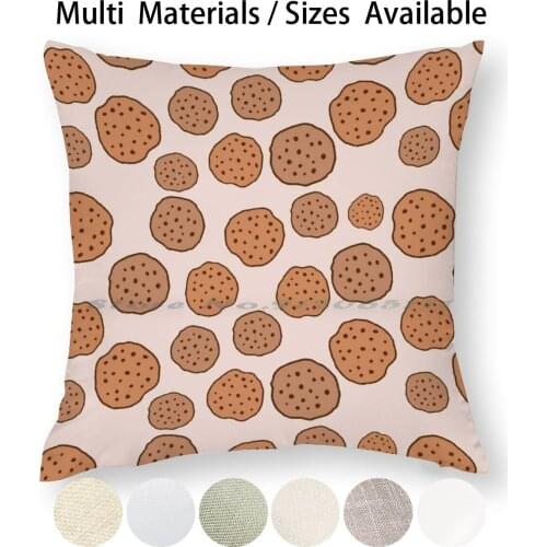 Cute Tumblr Cookie Pattern Pillow Case Throw Pillow Cover Cotton Linen Flax Tumblr Cookie Food Cute Kawaii Chibi Anime Japanese