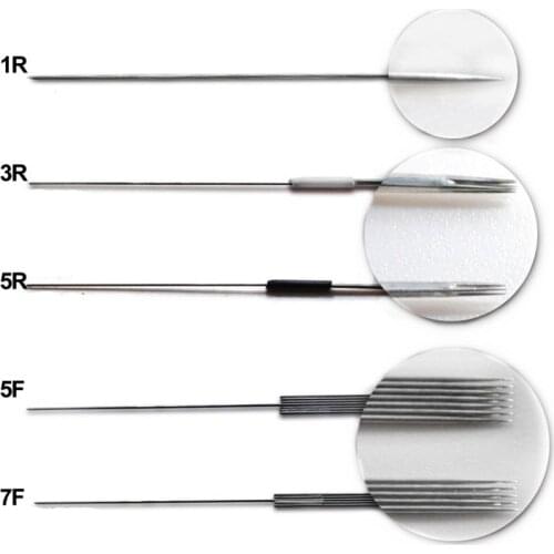 100pcs Tranditional 1R 3R 5R 7R 5F 7F needles for permanent makeuup tattoo Machine with independent packing Free shipping