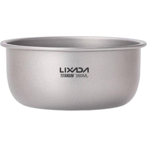 Lixada Titanium Bowls 360ml/480ml/620ml/710ml/1000ml Fruit Vegetable Dinner Bowl Plate Food Container for Home Outdoor Picnic