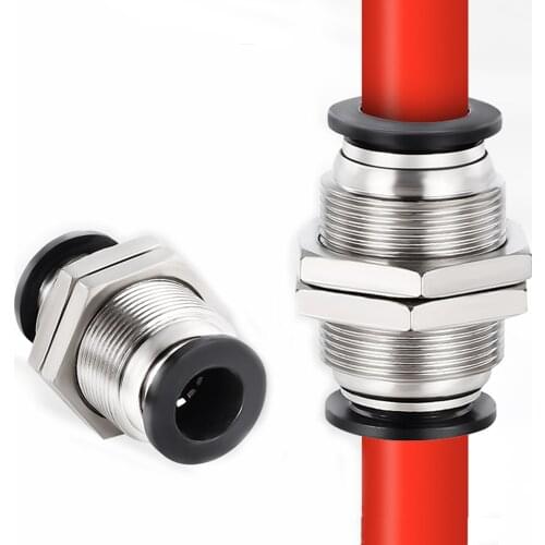 Air connector black PM partition quick plug connector 4 6 8 10 12 trachea pneumatic quick connector partition straight through