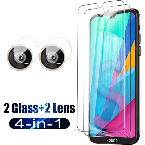 4in1 Tempered Glass Screen Protector For Honor 8A Pro 8S Prime 8X 8C 8 A C X Protective Film On Honor8 S Camera Lens Protection