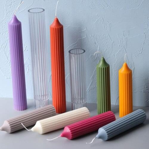1Pcs 25.7cm Long Pole Candle Molds Plastic Candle Making Mould Making Model DIY Handmade Crafts Candle Making Molds For Wedding