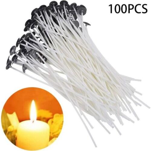 100Pcs/set Candle Wicks Smokeless Wax Pure Cotton Core 8-20cm DIY Candle Making Pre-waxed Wicks For Party Supplies
