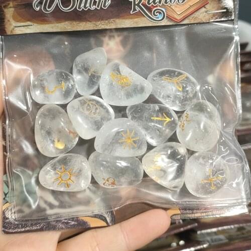 12pcs/bag Stones Natural Clear Quartz Crystal White Tumbled Stones Solar System Symbol For Collection