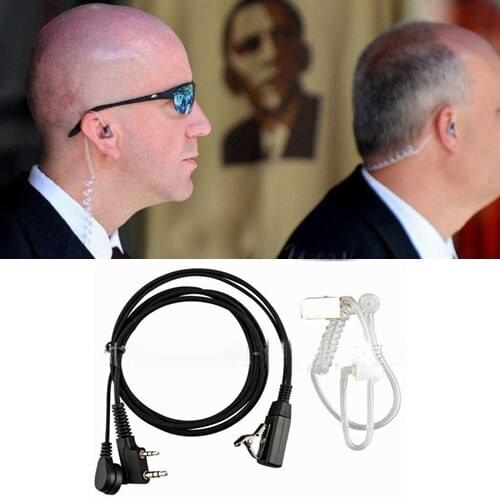 2-P Pin Acoustic Tube PTT Mic Earpiece Walkie Talkie Headset With Microphone Headphone For KENWOOD QUANSHENG TYT BAOFENG UV-5R