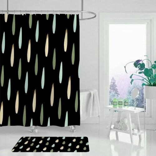 2020 polyester simple geometric shower curtain thickened waterproof bathroom curtain waterproof printed shower curtain
