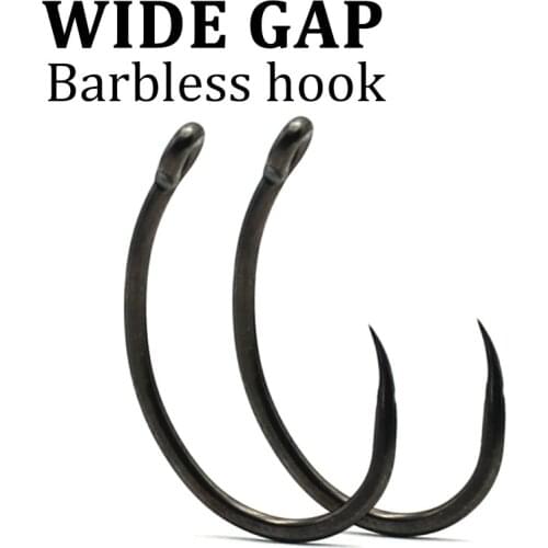 30PCS PTFE Coated Carp Fishing Hook High Carbon Steel Wide Gap Hook Method Feeder Carp Fishing Rig Hook For Carp Accessories