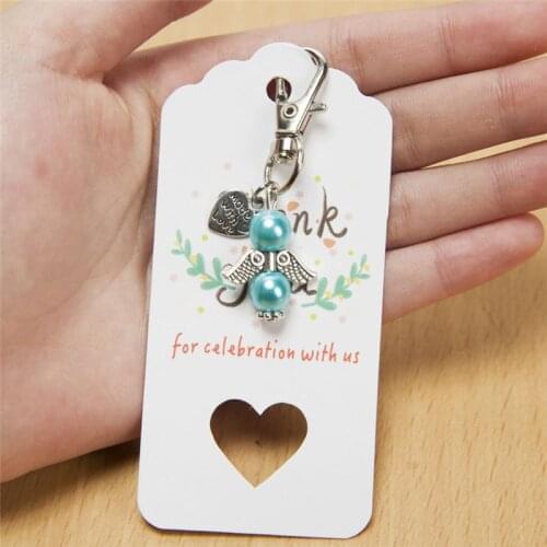 48 Set Angel Favor Keychains Keyring Thank You Kraft Tags Candy Bags for Baby Shower Wedding Party Decoration Guest Return Gifts