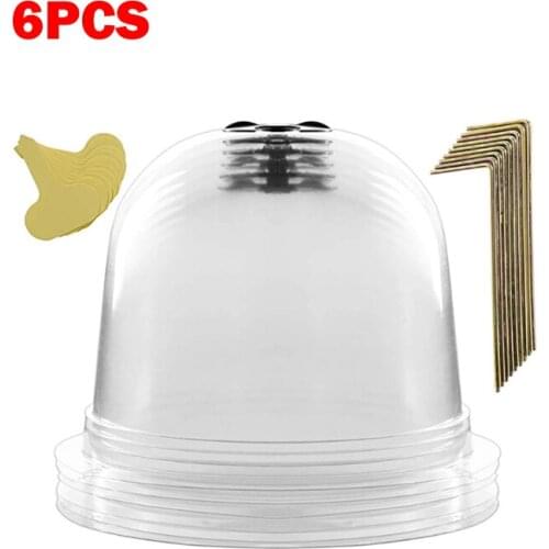 6PCS Reusable Plastic Cloche Dome Plant Cover Bell Protector Cover Greenhouse Nursery Insulation cover Plant Thermostat Cover