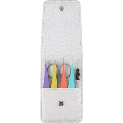 6 in 1 Eyebrow Tweezers Set,Professional Precision Tweezer Set for Ingrown Hair and Facial Hair Removal