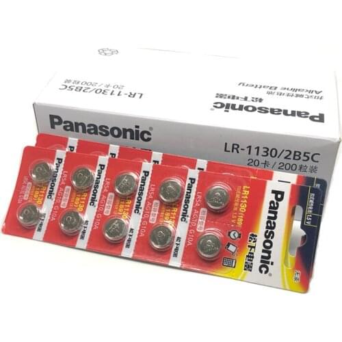 80pcs/lot Panasonic 1.5V AG10 LR1130 Alkaline AG10 389 LR54 SR54 SR1130W 189 LR1130 Button Coin Cell Battery Batteries LR 1130