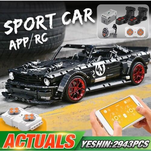 Yeshin 20087 20102 Motor Function High-Tech Car The APP RC P1 Mustangs Racing Car Set Building Blocks Bricks Kid Christmas Gift
