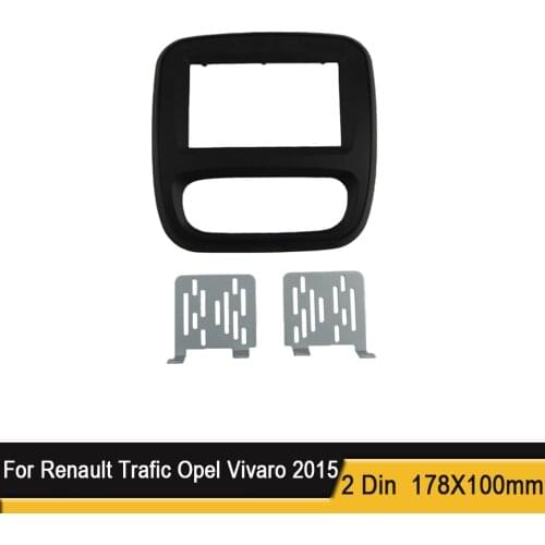 Double DIN Car Radio Fascia For 2015 Up Renault Trafic Opel Vivaro DVD Panel Dash Kit Auto Stereo Installation Dashboard Panel