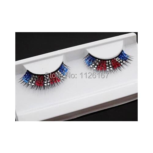 Free shipping 1Pairs/lot natural long thick cocking up girl High quality diamond false eyelashes charming fake eyelashes