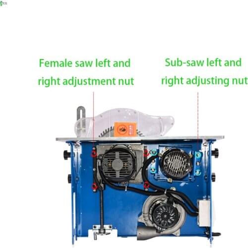 Dust-free composite saw multifunctional flip-chip precision woodworking table saw lifting and miter double saw blade integrated