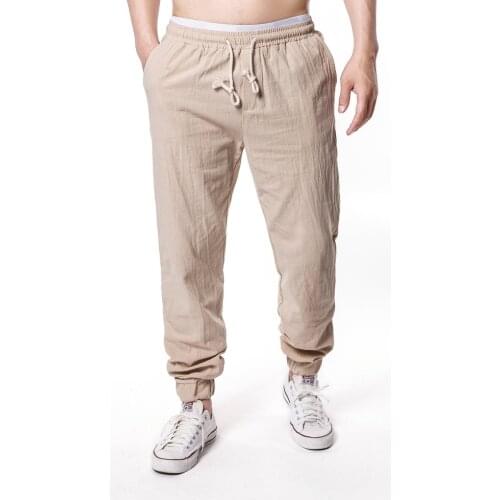 Cotton Linen Loose Casual Harem Pants Men Jogger Pants Male Fitness Trousers Chinese Traditional Harajuku 2020 New Summer Clothe