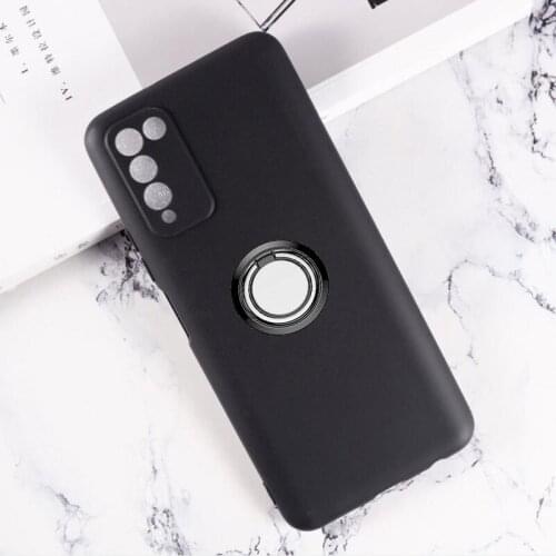 For Huawei Honor 10X Lite Back Ring Holder Bracket Phone Case Phone TPU Soft Silicone Cover On 10XLite 6.67"