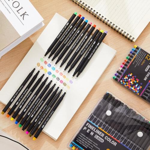 12/24/36/48/60/100 Color Pen Water-based Line Drawing Brush Edge Drawing Hand Account Fine Needle Pen Art Painting