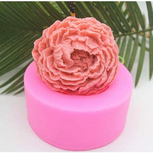 Flower peony handmade soap mold candle clay cement ceramic silicone mold gypsum craft making tool