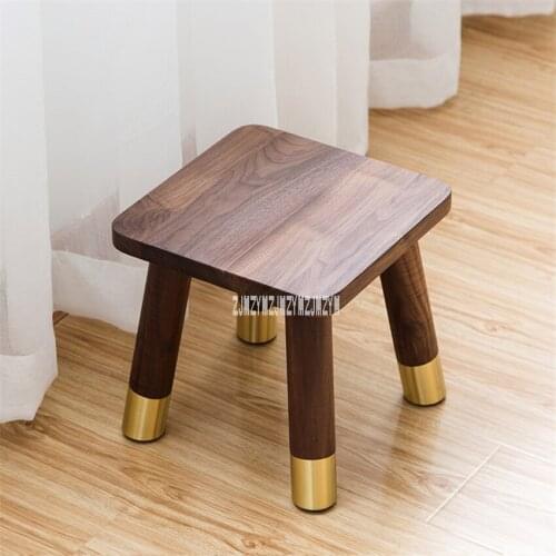 HT018 Simple Wooden Stool Bench Solid Wood Low Stool Children Change Shoe Stool Brass Accessories Tenon And Mortise Structure