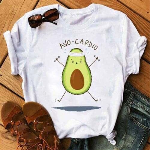 Women Harajuku T Shirt Avocardio Printed Aesthetic Summer Tshirt Female O Neck Short Sleeve Tshirt Plus Size 3XL mujer camisetas