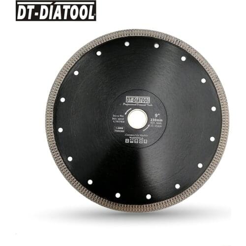 DT-DIATOOL 1pc Dia 230mm/9inch Hot-pressed Diamond Cutting Disc X Mesh Turbo Saw Blade For Cutting Porcelain Ceramic Tile Marble