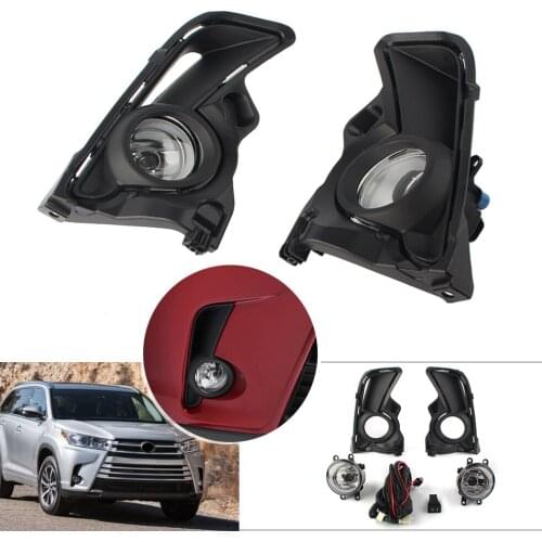 Car Front Bumper Fog Light Kits w/ Switch Wire Covers Daytime Runing Light DRL For Toyota Highlander 2017 2018 2019