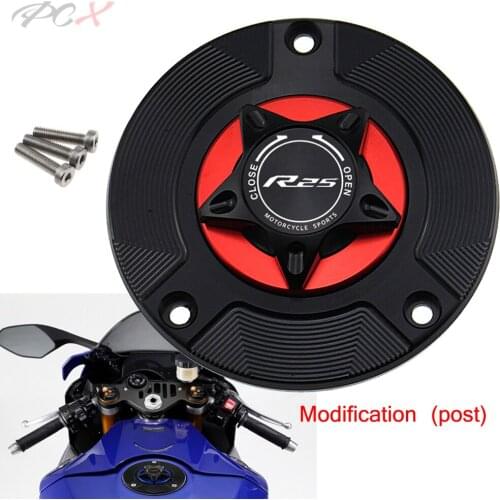 Logo 8 Colors CNC Aluminum Keyless Motorcycle Accessories Fuel Gas Tank Cap Cover for YAMAHA YZF R25 R3 2014-2018 15 16 17