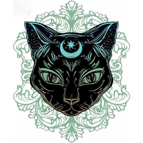 LLY-1365 Car Stickers Mysterious Moon Cat Modeling Decal PVC Auto Motorcycle Waterproof Sun Protection Cover Scratches Decals