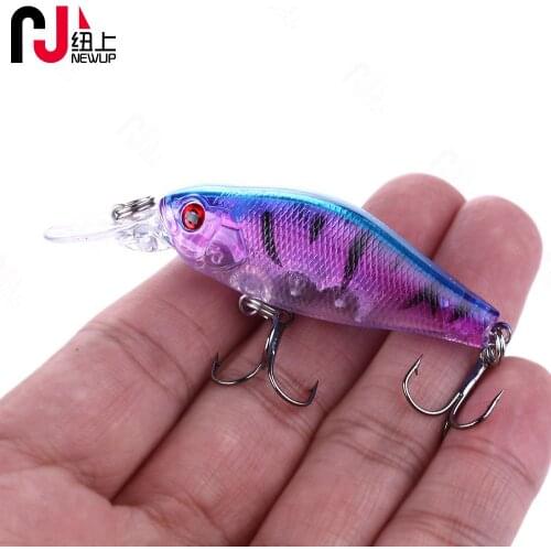 NEWUP 1Pcs Fishing Lure minnow Crank Hard Bait 7cm/9g Swimming layer0.1-1.5m 3D Eyes High Quality