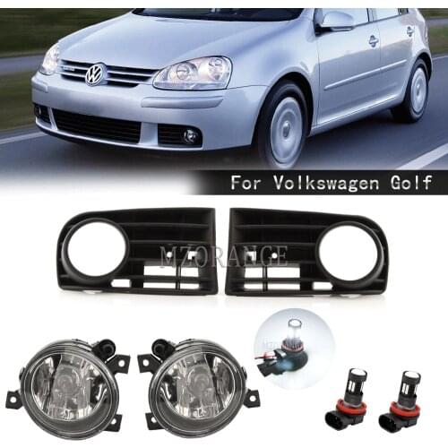 Front Bumper Fog Light Cover Grill for VW Golf 5 A5 MK5 R32 2004-2009 Fog Lights Covers Frame Grilles Fog Lamp Hood