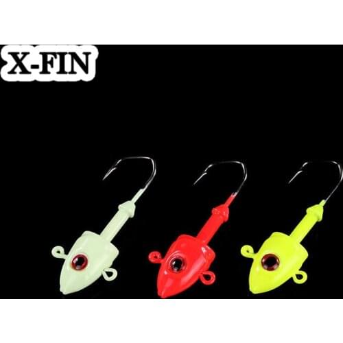X-Fin 7g 11g 14g 21g 28g 32g Fish Head Lead Hook Sharp Saltwater Fishing with Soft Lure Bait Tackle Crank Jig Pike Accessories