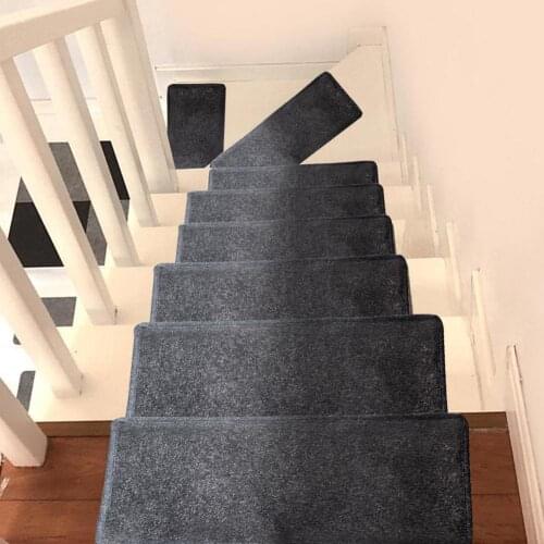 Self Adhesive Stair Tread Carpet Mats Anti-Skid Step Pad Mute Safety Rugs Color 20*55CM For Home Floor Indoor Warm E3T7