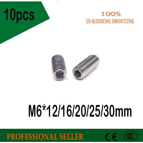 10pcs M6*12/16/20/25/30mm 304 Stainless Steel Beads Steel Ball Tight Spring Ball Plunger Positioning Beads Aberdeen Screws