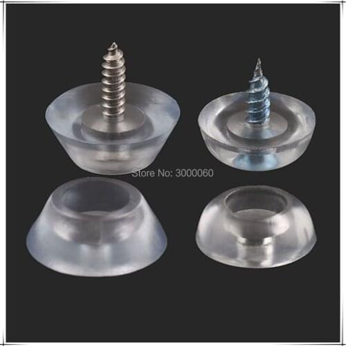 17mm Diameter Transparent Silicone Pad Anti-slip Washer With M3x16mm SS Countersunk Self Tapping Screw For Furniture Foot